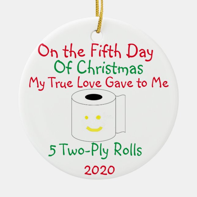 12 days of Christmas Ceramic Tree Decoration (Front)