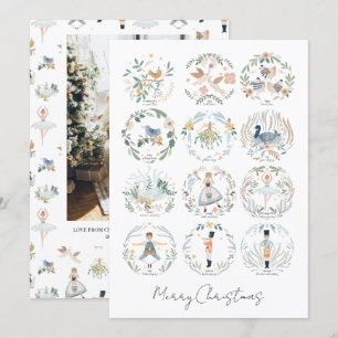 12 Days of Christmas Holiday Photo Personalised Card