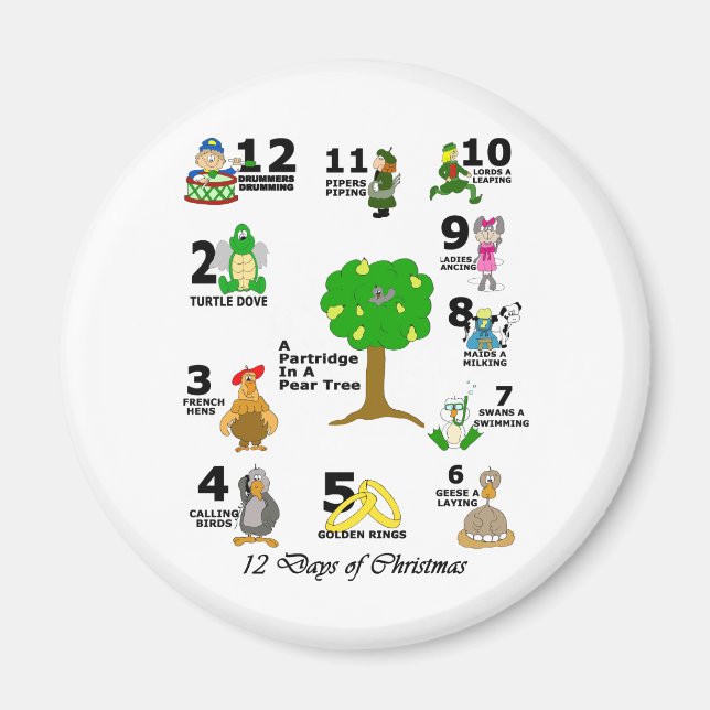 12 Days of Christmas Magnet (Front)