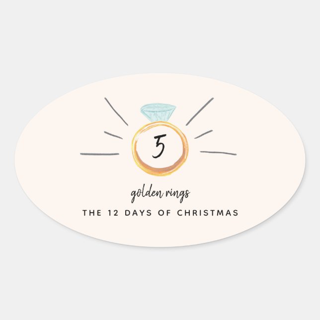 12 Days of Christmas Oval Sticker (Front)