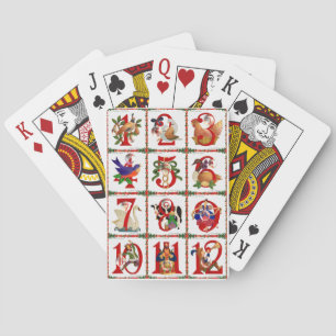 12 Days Of Christmas Quilt Print Gifts Playing Cards