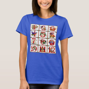 12 Days Of Christmas Quilt Print Gifts T-Shirt