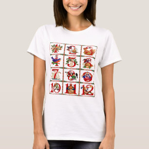 12 Days Of Christmas Quilt Print Gifts T-Shirt