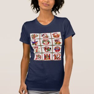 12 Days Of Christmas Quilt Print Gifts T-Shirt