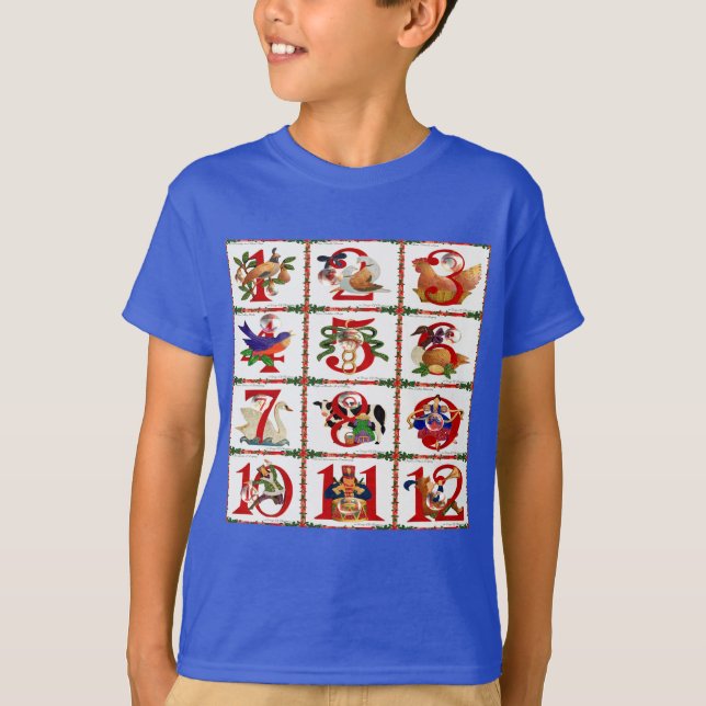 12 Days Of Christmas Quilt Print Gifts T-Shirt (Front)