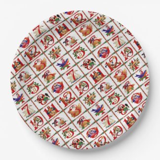 12 Days Of Christmas Quilt Print Paper Napkins Paper Plate