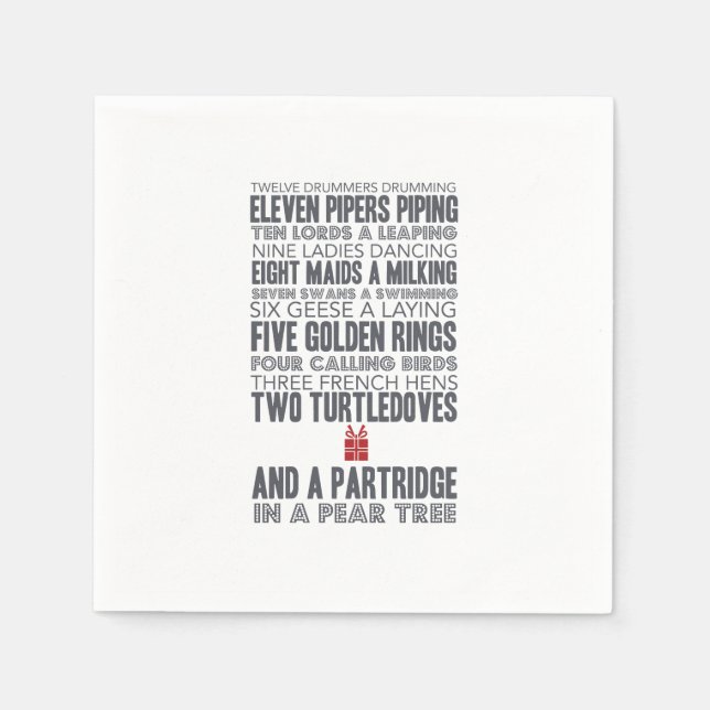 12 Days of Christmas | Red Napkin (Front)