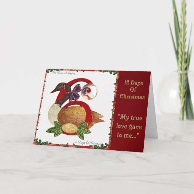 12 Days of Christmas Six Geese A Laying Holiday Card (Front)