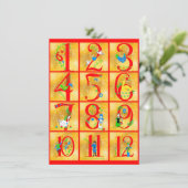 12 Days of Christmas Song Folk Art Numbers Holiday Card (Standing Front)
