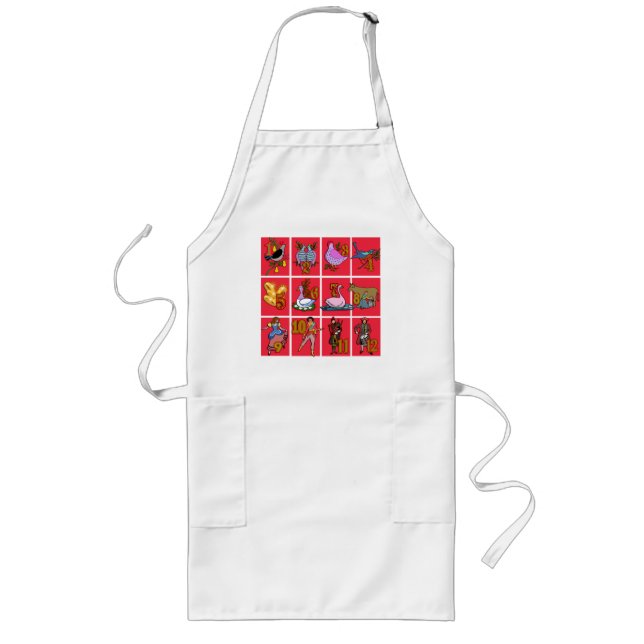 12 Days of Christmas T-shirts, Apparel, Gifts Long Apron (Front)