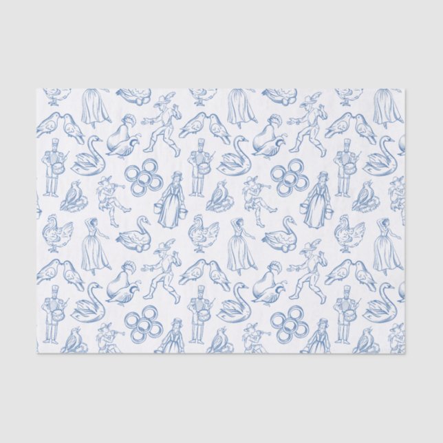 12 Days of Christmas Toile Tissue Paper (Front)