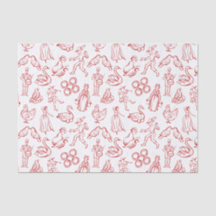 12 Days of Christmas Toile Tissue Paper