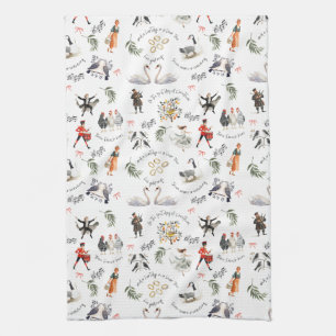 12 Days of Christmas Vintage Tea Towel