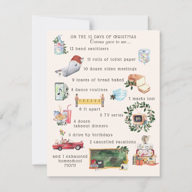 12 Days of Covid | "Quarantine" Holiday Photo (Front)