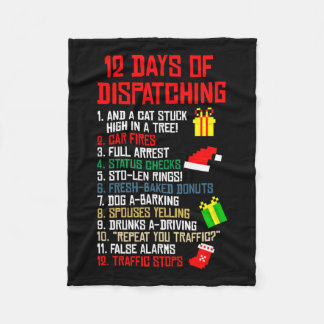 12 Days Of Dispatching Christmas Pajama X-mas Disp Fleece Blanket