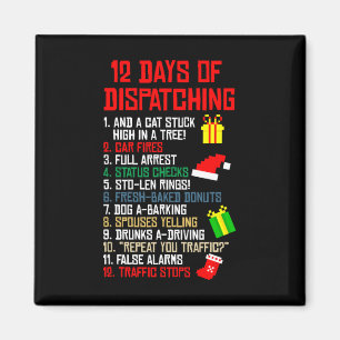 12 Days Of Dispatching Christmas Pajama X-mas Disp Magnet