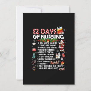 12 Days of Nursing Stethoscope RN & LPN Nurses Mer Invitation