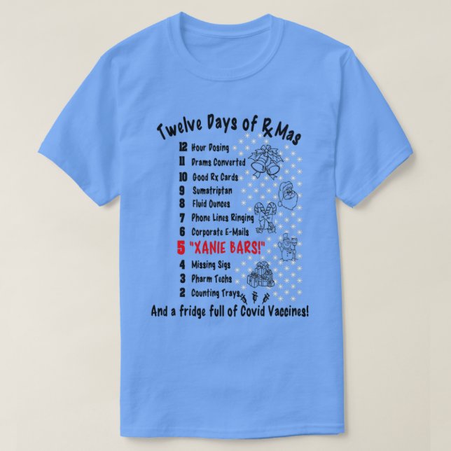 12 Days of Pharmacy Christmas T-Shirt (Design Front)