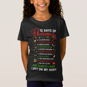 12 Days of Pharmacy Funny Christmas Pharmacist Tec T-Shirt