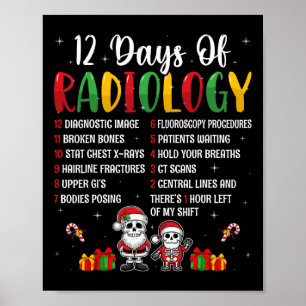 12 Days Of Radiology Xmas Rad Tech Christmas Radio Poster