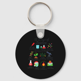 12 Days Of Science Funny Science Teacher Christmas Key Ring