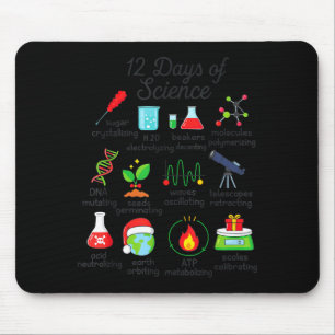 12 Days Of Science Funny Science Teacher Christmas Mouse Pad