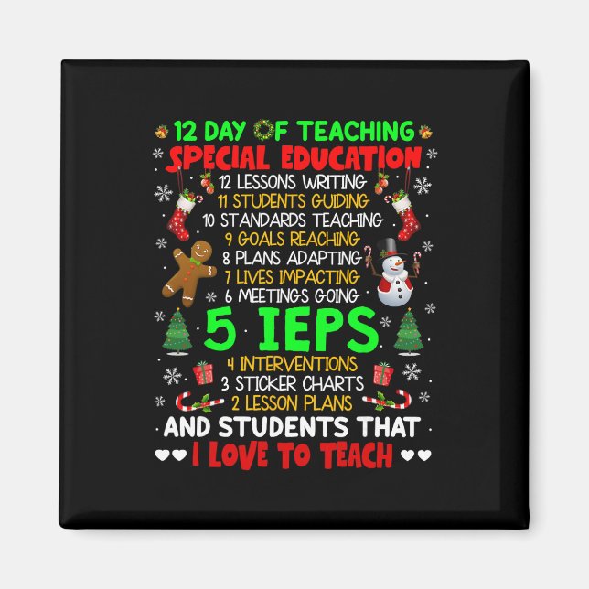 12 Days Of Teaching Special Education Ieps Sped Te Magnet (Front)
