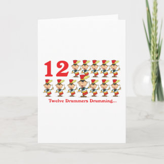 12 days twelve drummers drumming holiday card