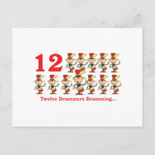 12 days twelve drummers drumming postcard
