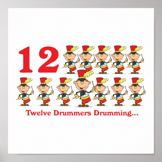 12 days twelve drummers drumming poster (Front)