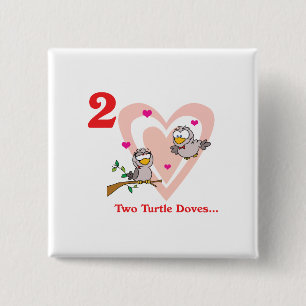 12 days two turtle doves 15 cm square badge