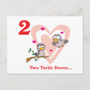 12 days two turtle doves postcard