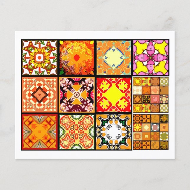 12 Different Tea Bag Tiles - Origami Folding (Front)