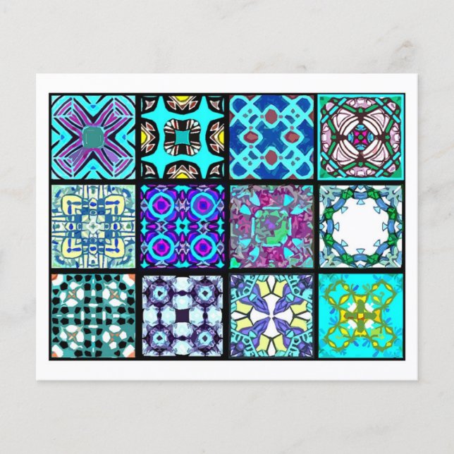 12 Different Tea Bag Tiles - Origami Folding Flyer (Front)