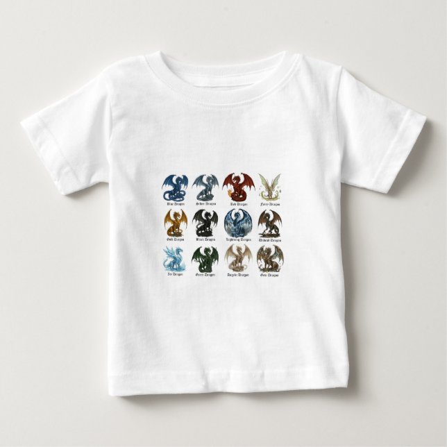 12 Dragons - dnd inspired  Baby T-Shirt (Front)