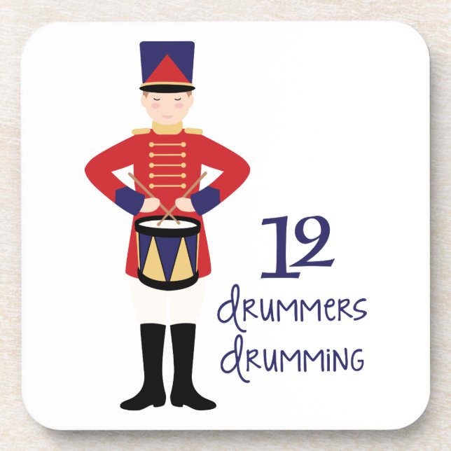 12 Drummers Drumming Coaster (Front)
