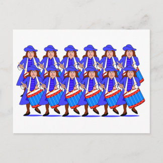 12 Drummers Drumming Postcard