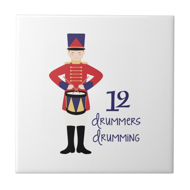 12 Drummers Drumming Tile (Front)