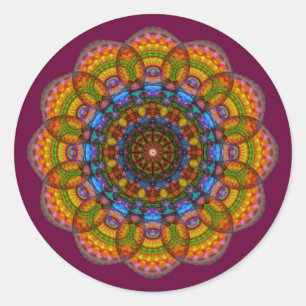 12 Eyes Mandala Classic Round Sticker