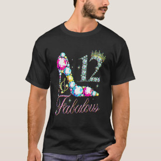 12 & Fabulous 12 Years 12th Birthday Diamond Crown T-Shirt