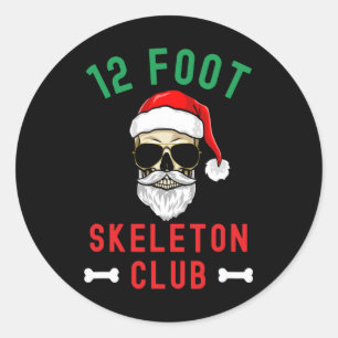 12 Foot Skeleton Club Giant Skelly Halloween  Classic Round Sticker