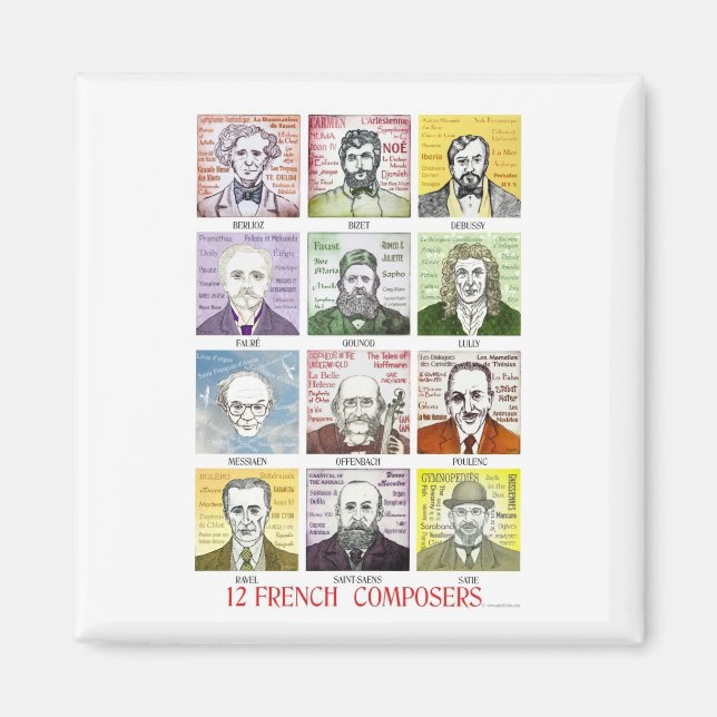 12 French Composers Magnet (Front)
