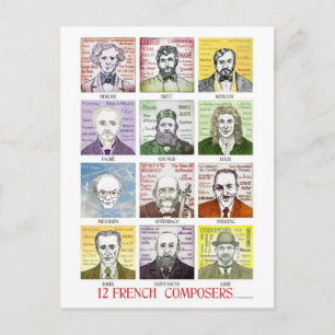 12 French Composers Postcard