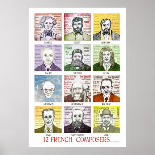 12 French Composers Poster
