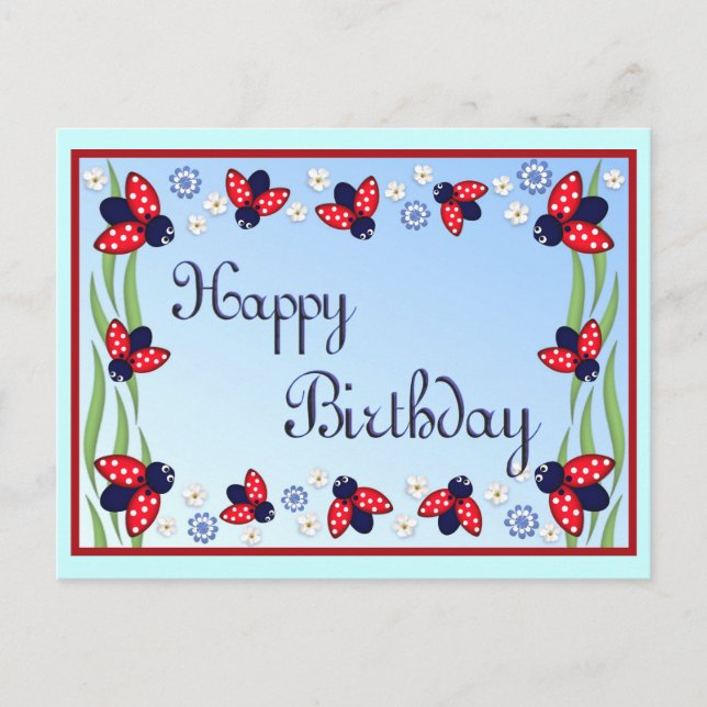 12 ladybugs postcard (Front)