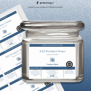 12 Minimal  Blue White Black Product Labels