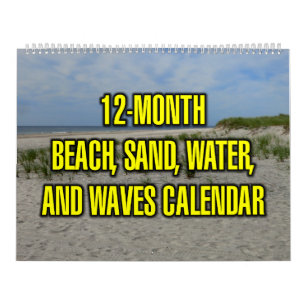 12-Month Beach, Sand, Water, And Waves Calendar