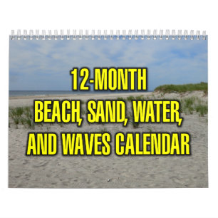 12-Month Beach, Sand, Water, And Waves Calendar
