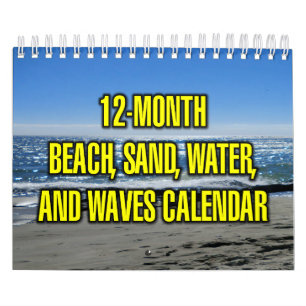 12-Month Beach, Sand, Water, And Waves Calendar