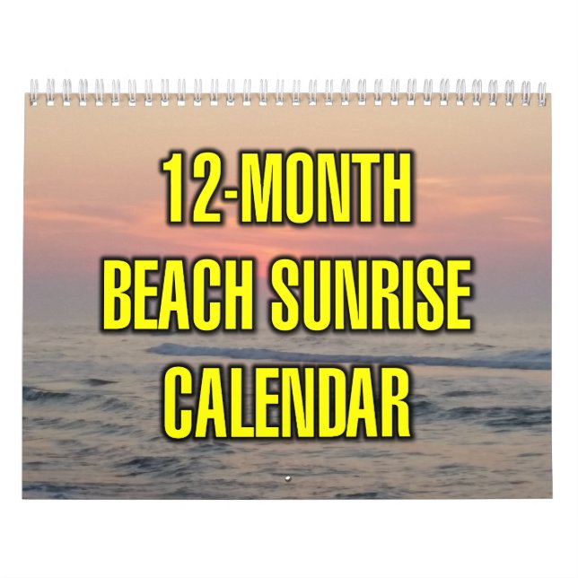 12-Month Beach Sunrise Calendar (Cover)